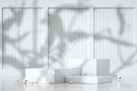 大理石玩具白色纯净光影展台设计图片