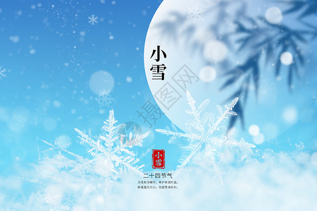 初冬背景小雪创意蓝色大气雪花设计图片