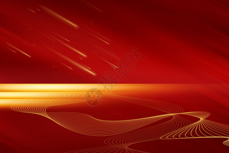 红色颐和园印章红色创意光效新年背景设计图片
