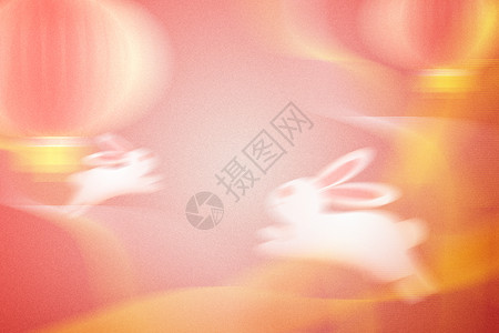 兔子新年创意兔子弥散风兔年底纹背景设计图片