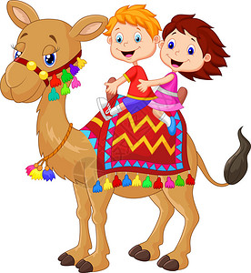小孩子装饰的骑骆驼背景图片