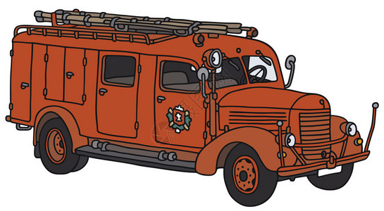 老消防卡车背景图片