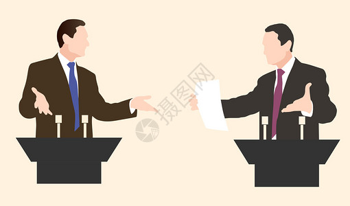 辩论两个扬声器演讲辩论背景图片