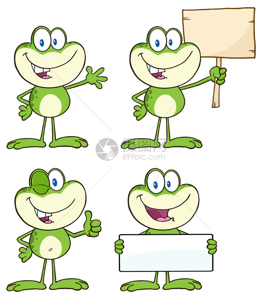 卡通青蛙动物套装图片