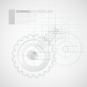 用绘图齿轮的背景矢量图图片
