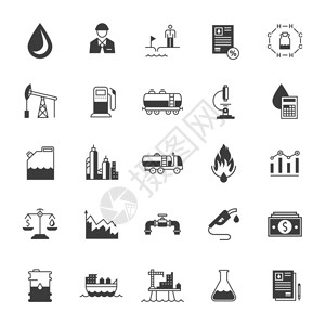 向量集的图标石油工业图片