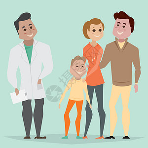 家庭医生和家庭家庭保健概念卡通病图片