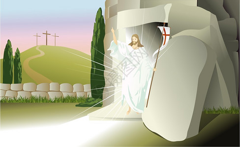 基督救世主大教堂复活的基督插画