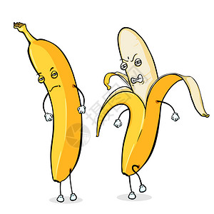两个矢量卡通香蕉背景图片