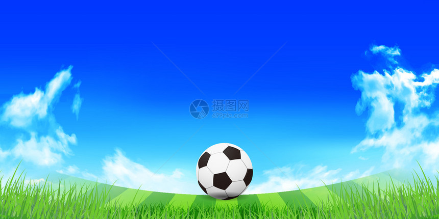 足球天空风景背景图片