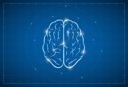 电源反射2蓝图的大脑符号设计图片