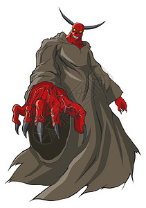 一个魔鬼或恶魔的身影的插图背景图片