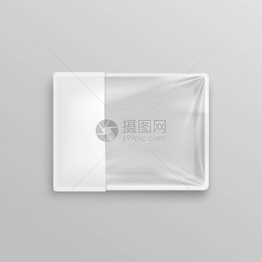 白色透明的空一次塑料食品容器包装设计图片