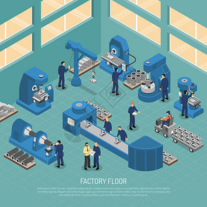 重工业生产设施等距海报图片