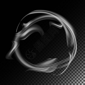 现实的香烟烟雾的波矢量3d图吸烟在灰色的符号烟圈图片
