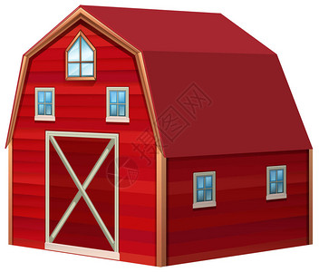 在3d设计红色谷仓背景图片