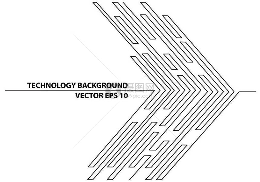 抽象黑线箭头电路未来技术网络互联网图形设图片