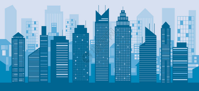 建筑和摩天大楼蓝色背景图片