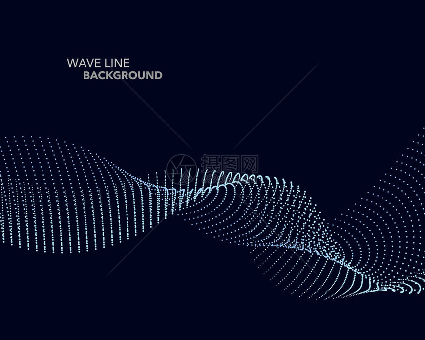 优雅的抽象矢量web梯度波点线未来派图片