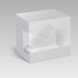 空白立式纸盒包装用于三明治礼品或其它带有塑料窗的产品矢量插图图片