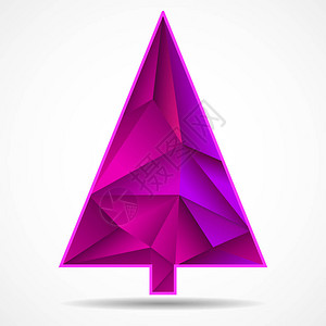 从三角形中抽象出五颜六色的圣诞树几何样式矢量插图Eps10图片