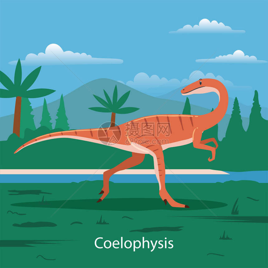 Coelophysis史前动物病媒图解图片