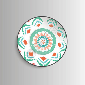 手拉式花曼荼罗陶瓷板背景图片