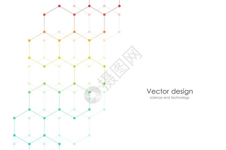 六边形背景摘要医学科学或技术概念几何多边形图象矢图片