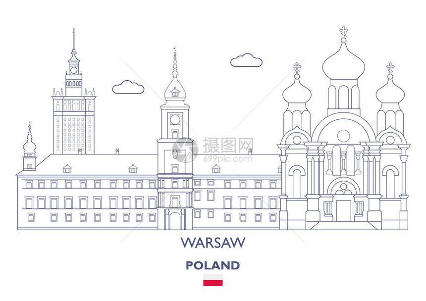 华沙城市地平线波兰图片