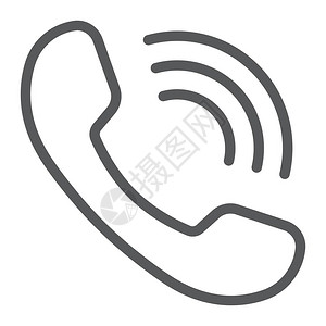 电话线图标通信和支持电话符号矢量图形上的线图案e插画