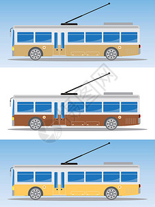 Eletric公共汽车或Trolley公共汽图片