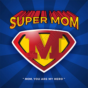 母亲节超级妈Logo设计钻石形状中图片