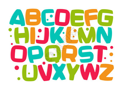 儿童字母彩色字体儿童字母集游戏室有趣的设计元素儿童图片