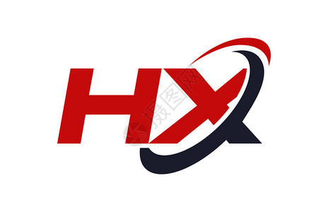 hx标志swosh椭圆红字矢量概念插画