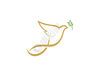 群英会鸟翅膀鸽子Logo模板矢量图插画