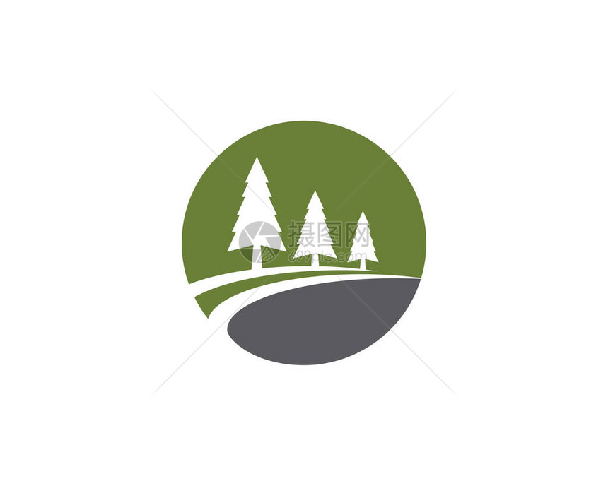 Cedar树木Logo模板矢量图片