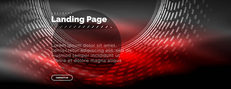 霓虹灯发光技术线高科技未来抽象背景模板带圆圈登陆页面模板图片