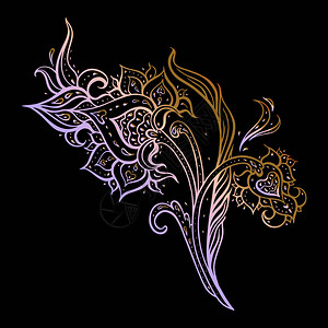 河南鹤壁佩斯利手工绘制的波西米亚装饰品矢量插图设计图片
