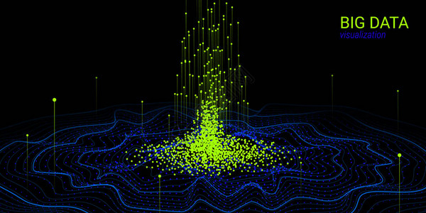 数据流分析分形3d可视化数字大数据排序具有扭曲和运动的宇宙波图矢量分形元素具有未来派系设计图片