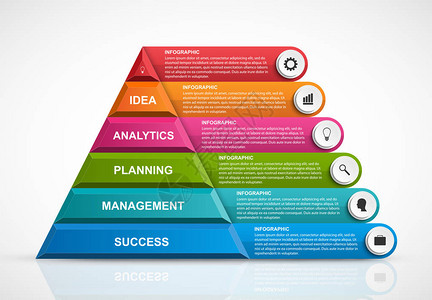 具有用于演示或信息小册子的金字塔式图表模图片