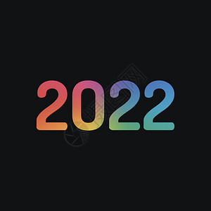 2022年数字图标快乐彩虹色和深色背景图片
