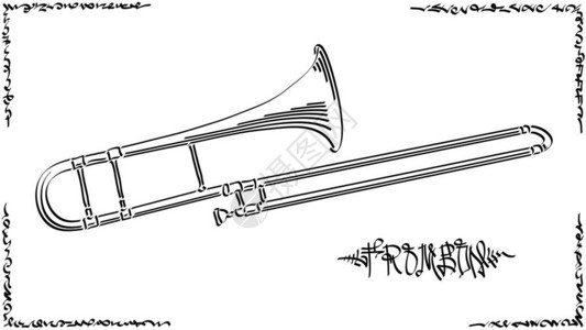 矢量抽象绘图画Trombone风乐图片
