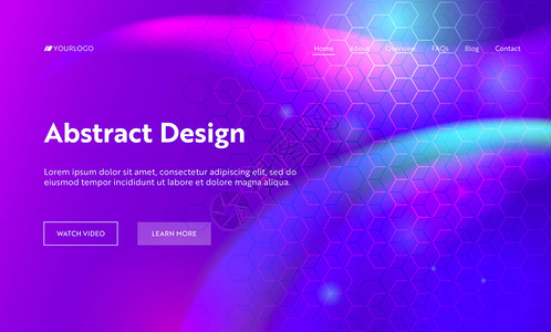 背板设计素材紫色抽象几何六边形形状登陆页未来派数字梯度模式创意软霓虹灯背板元素的网站网页平面动画片向量例证插画