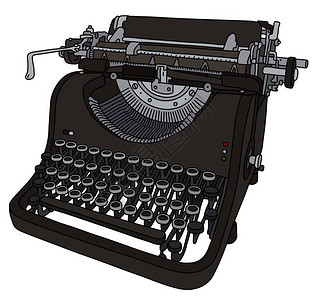 老式打字机的矢量手绘背景图片