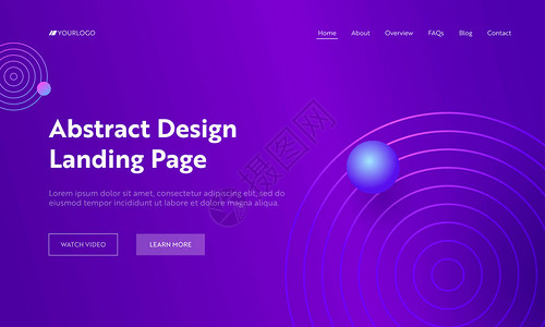 登陆页web紫色抽象几何圆线形状登陆页未来派数字梯度模式明亮的色彩元素为网站网页平面动画片向量例证插画