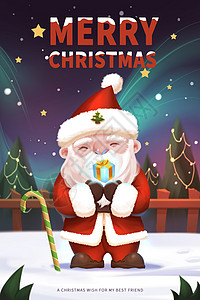Q版圣诞老人圣诞节背景图片