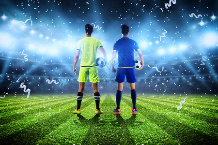 两个足球素材世界杯创意大气开幕式设计图片