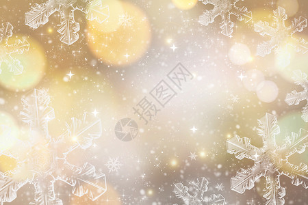 圣诞公众号金色光斑雪花背景设计图片