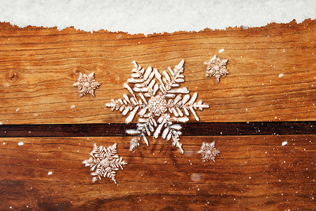 冬天飞雪创意木纹雪花背景设计图片
