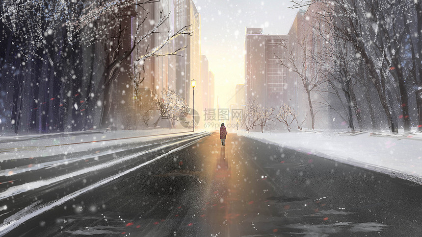 冬天的街道图片
